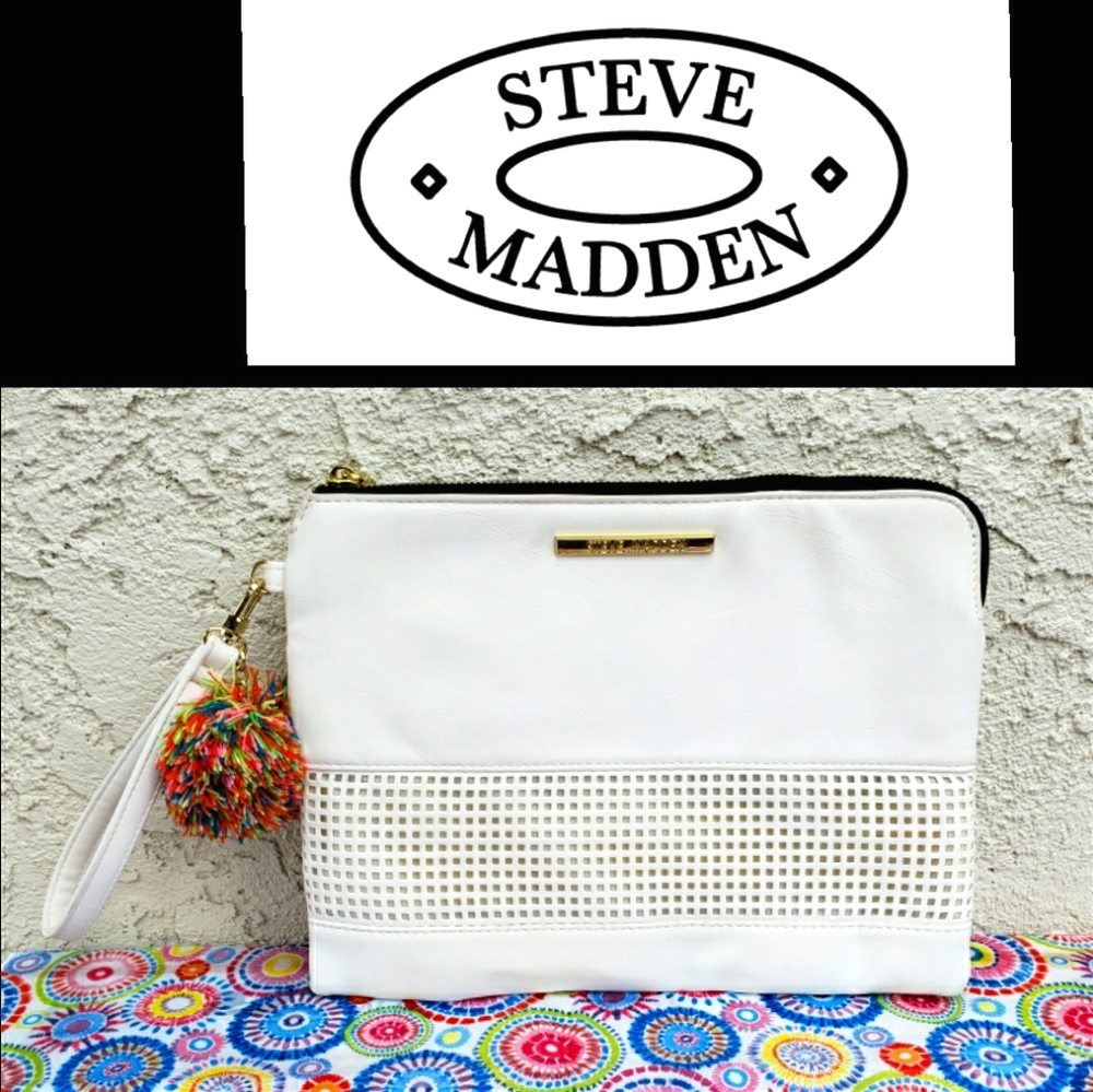 STEVE MADDEN large white clutch purse